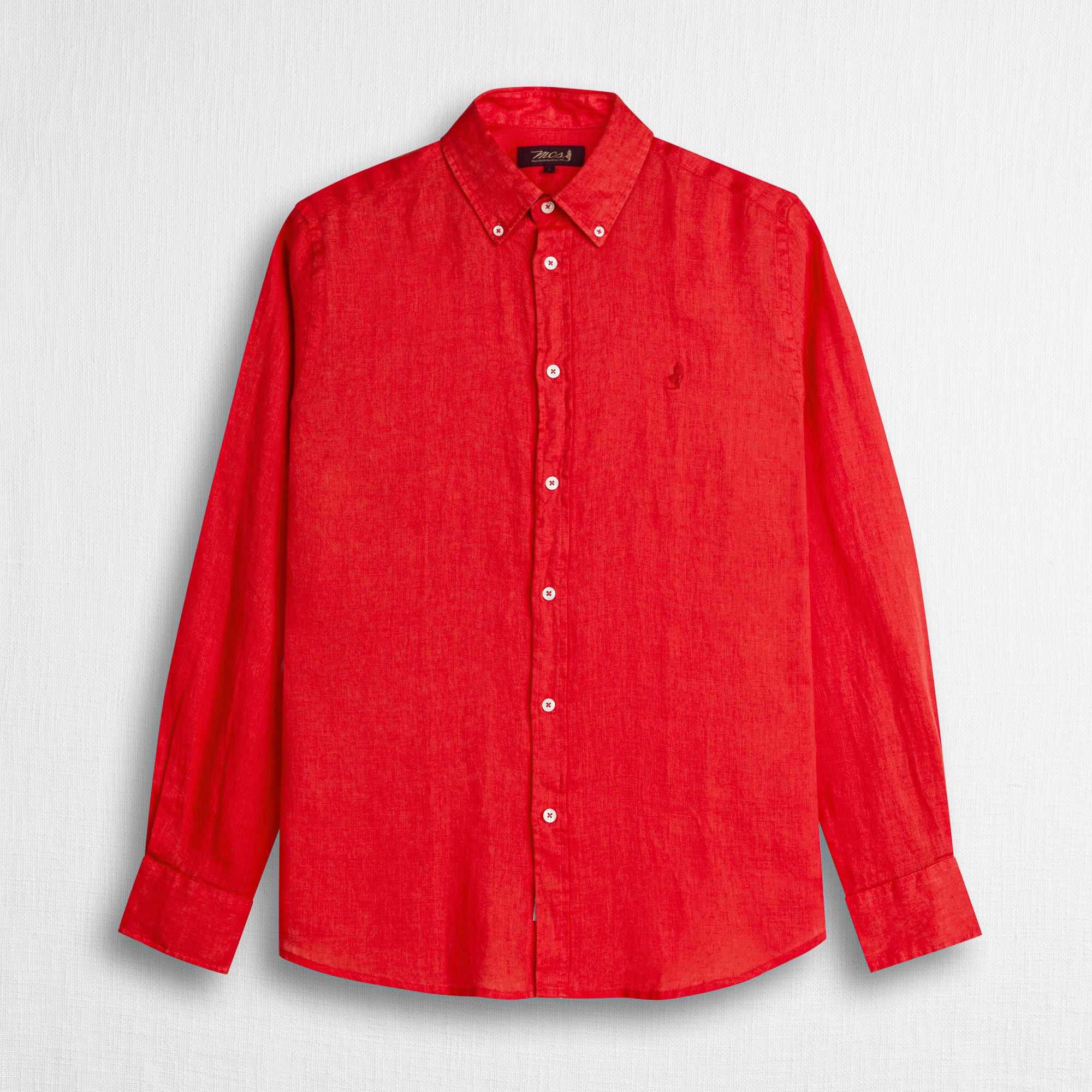 Camicia 100% lino manica lunga - Spice Orange