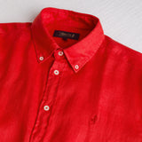 Camicia 100% lino manica lunga - Spice Orange