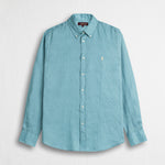 Camicia 100% lino manica lunga - Sky Blue