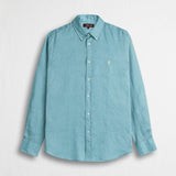 Camicia 100% lino manica lunga - Sky Blue