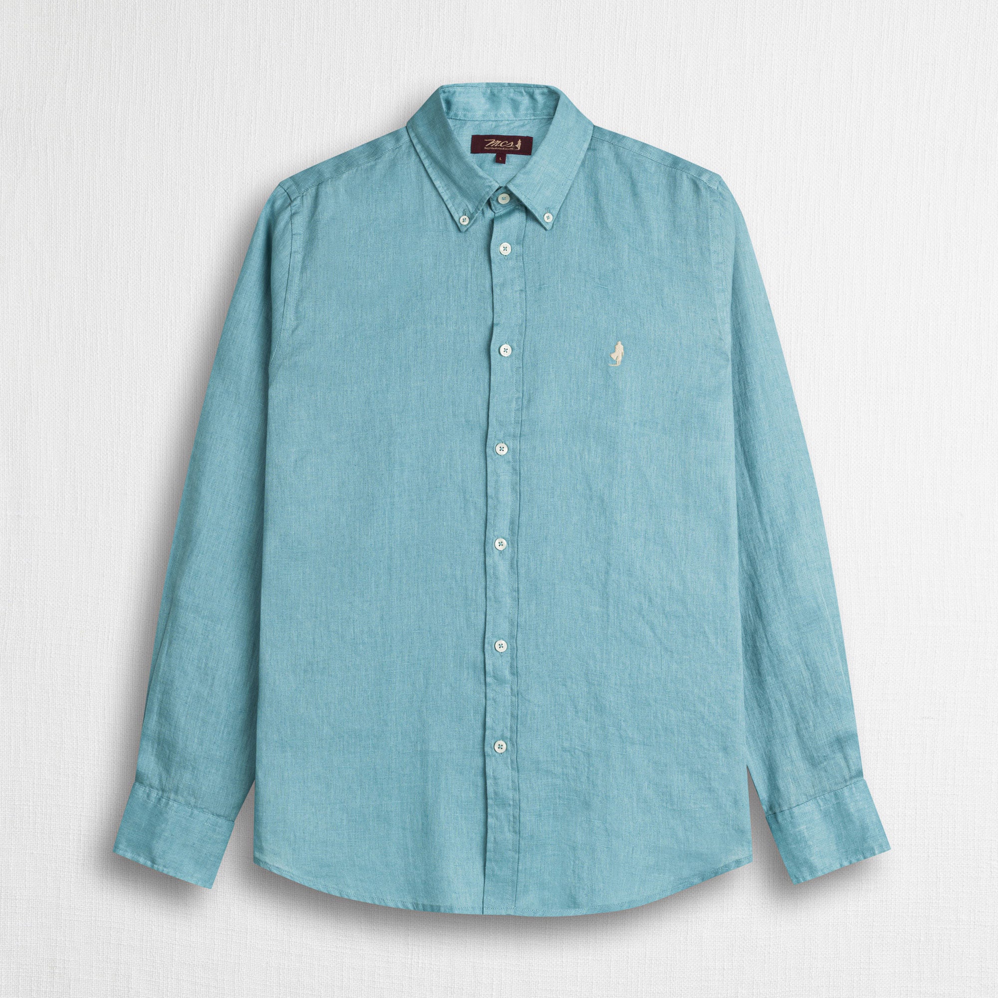 Camicia 100% lino manica lunga - Sky Blue