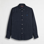 Camicia 100% lino manica lunga - Navy Blue
