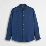 Camicia 100% lino manica lunga - True Blue