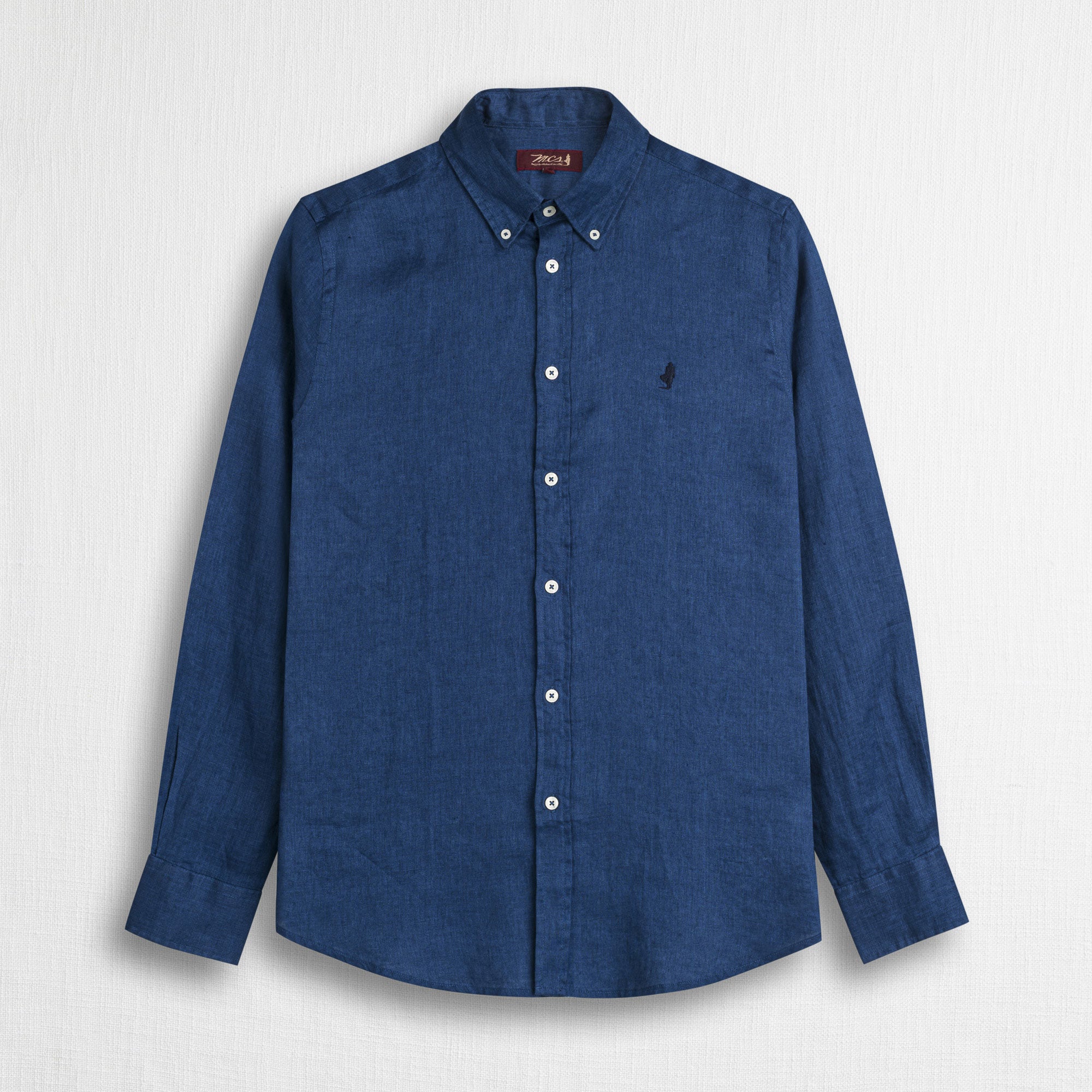 Camicia 100% lino manica lunga - True Blue
