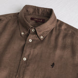 Camicia 100% lino manica lunga - Milk Chocolate