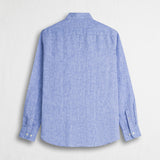 100% Linen Yarn-Dyed Shirt - Sky Blue