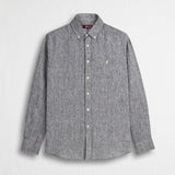 Camicia 100% lino tinto in filo - Dark Olive