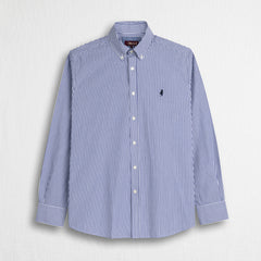 Camicia 100% cotone popeline a righe - Navy Blue