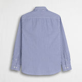 Camicia 100% cotone popeline a righe - Navy Blue