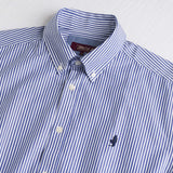 Camicia 100% cotone popeline a righe - Navy Blue