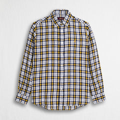 Camicia 100% lino a quadri - Yellow Check