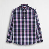 Camicia 100% cotone popeline a quadri - Navy Check