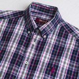 Camicia 100% cotone popeline a quadri - Navy Check