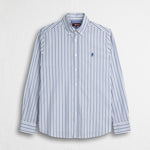 Camicia 100% cotone tinto filo a righe - Light Blue Stripe