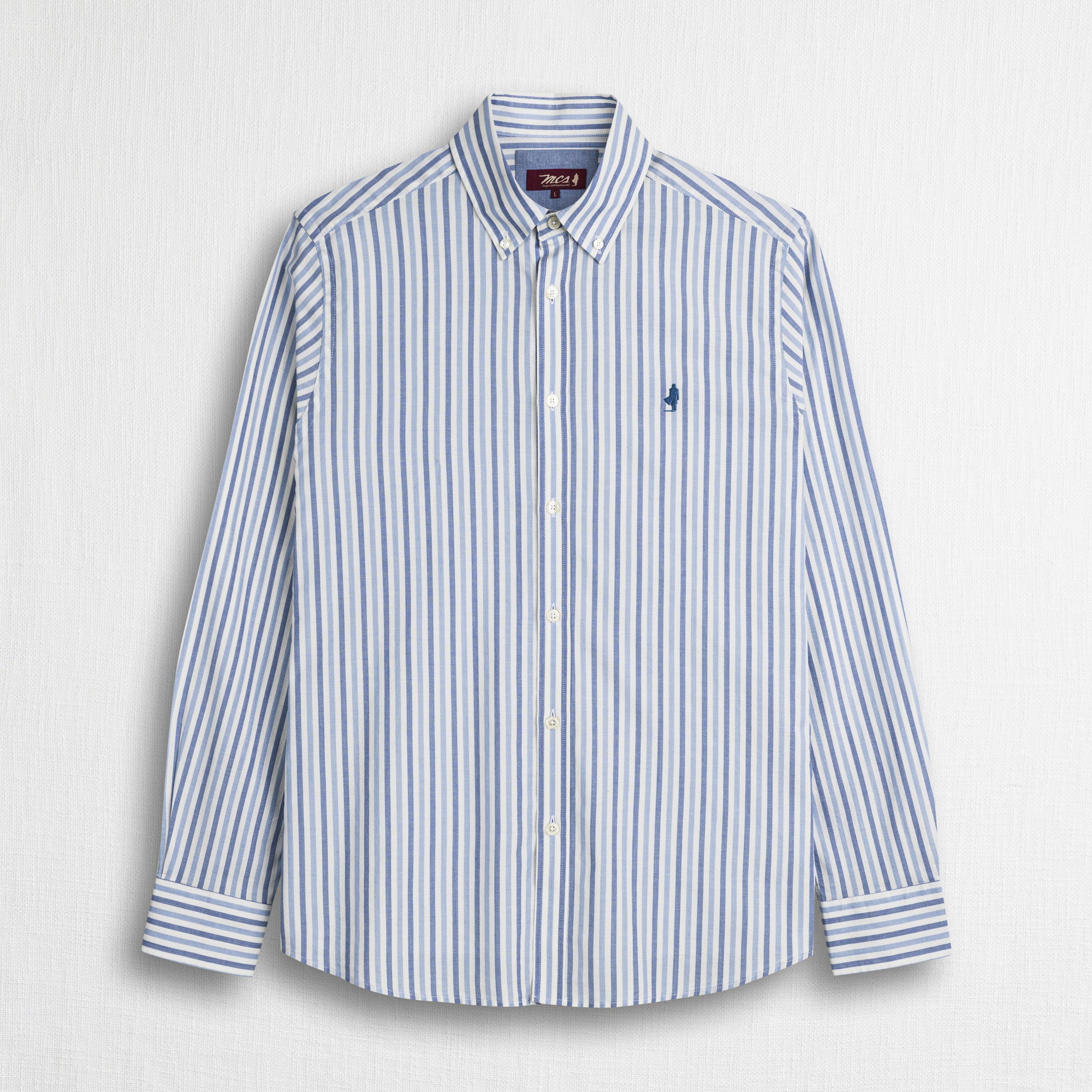 Camicia 100% cotone tinto filo a righe - Light Blue Stripe