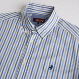 Camicia 100% cotone tinto filo a righe - Light Blue Stripe
