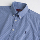 Camicia 100% cotone popeline micro quadri - Dark Blue Chack