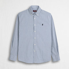 Camicia 100% cotone seersucker a righe - Navy Stripe
