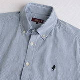 Camicia 100% cotone seersucker a righe - Navy Stripe