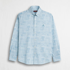 Camicia 100% cotone stampa paisley - Light Blue Print