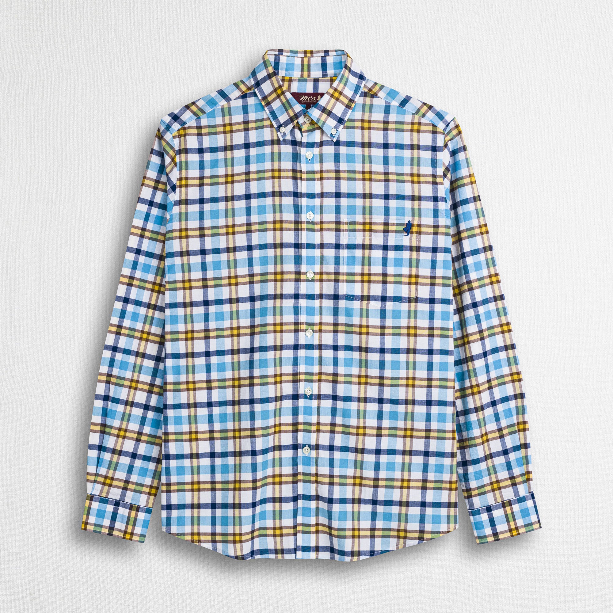 Camicia 100% cotone a quadri - Sky Blue Check