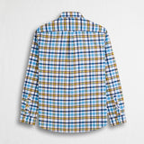 100% Cotton Checked Shirt - Sky Blue Check