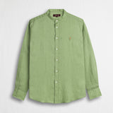Camicia 100% lino con collo alla coreana - Light Green