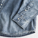 Camicia western in denim - Light Blue Denim