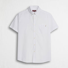 Camicia 100% cotone popeline manica corta - White
