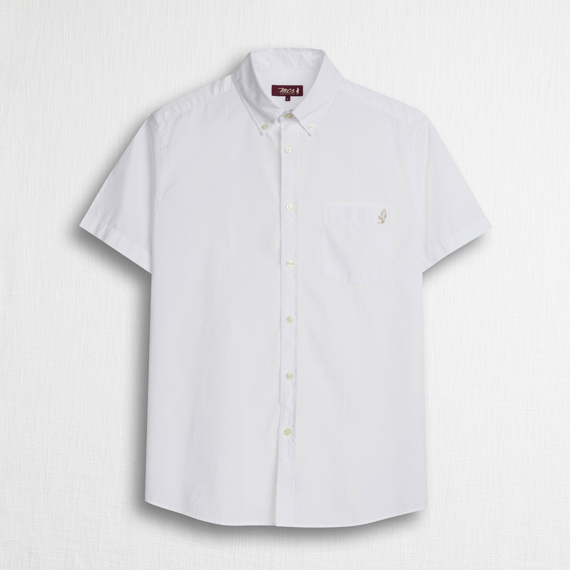 Camicia 100% cotone popeline manica corta - White
