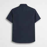 Camicia 100% cotone popeline manica corta - Navy Blue