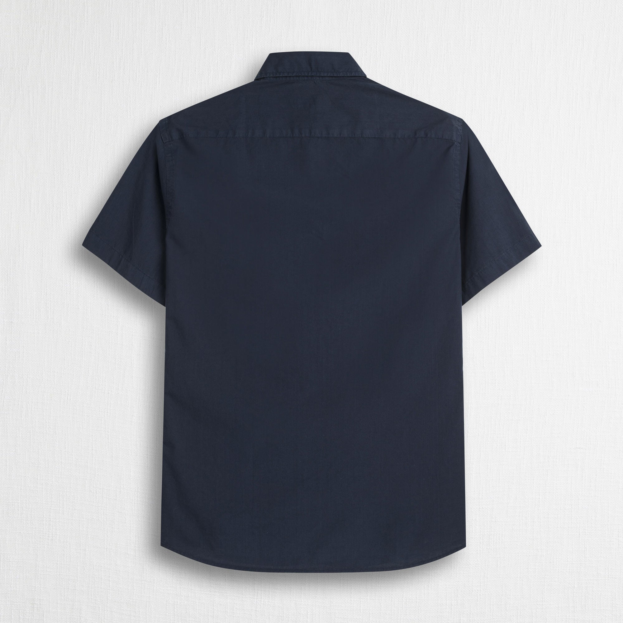 Camicia 100% cotone popeline manica corta - Navy Blue