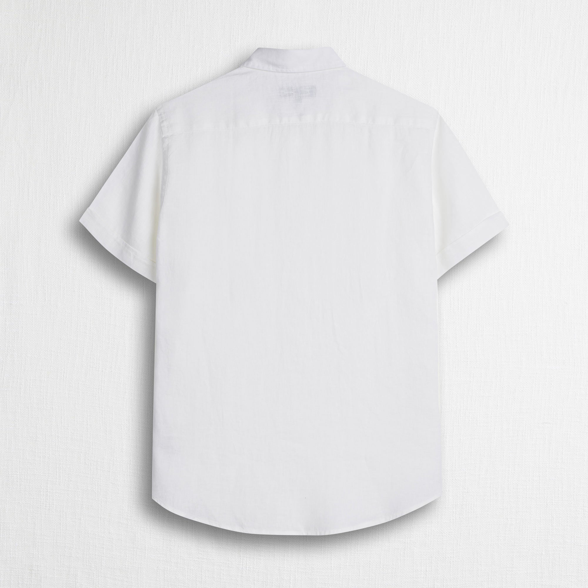 Camicia 100% lino manica corta - White