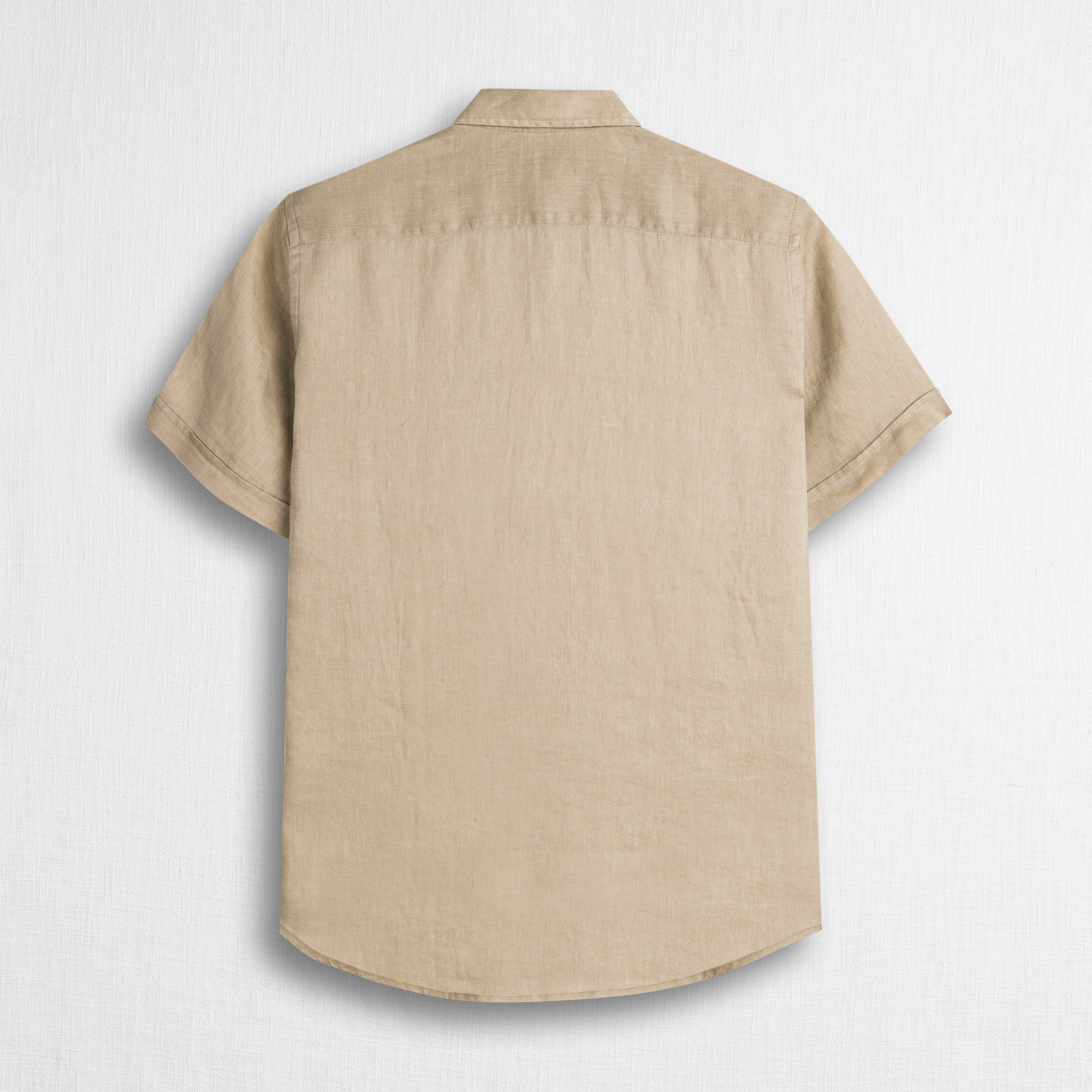 Camicia 100% lino manica corta - Khaky
