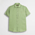 Camicia 100% lino manica corta - Light Green