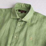 Camicia 100% lino manica corta - Light Green