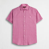 Camicia 100% lino manica corta - Wild Rose