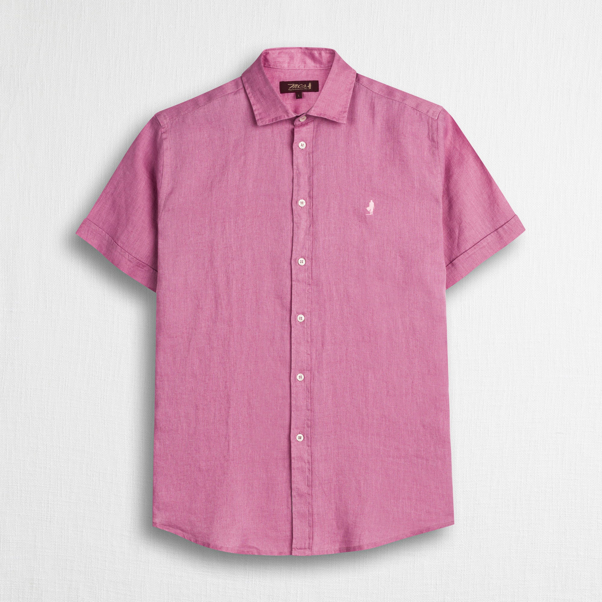 Camicia 100% lino manica corta - Wild Rose