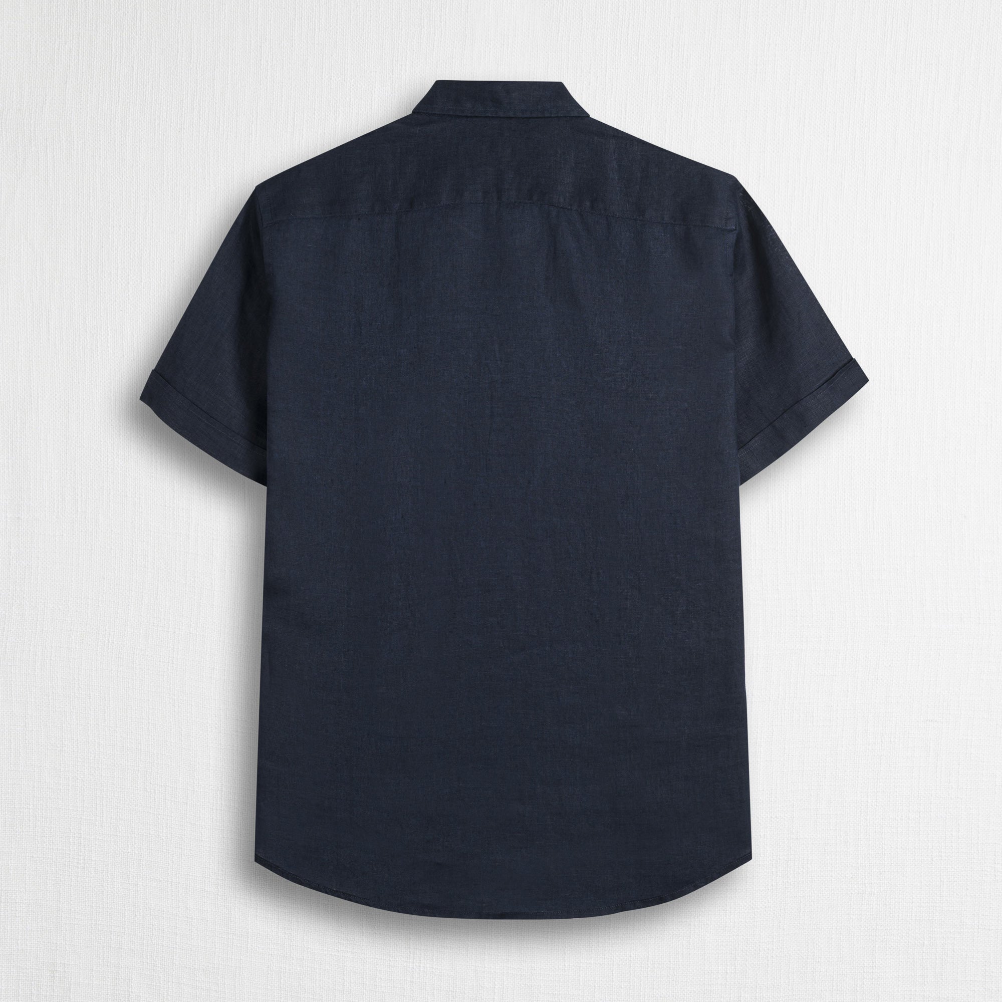 Camicia 100% lino manica corta - Navy Blue