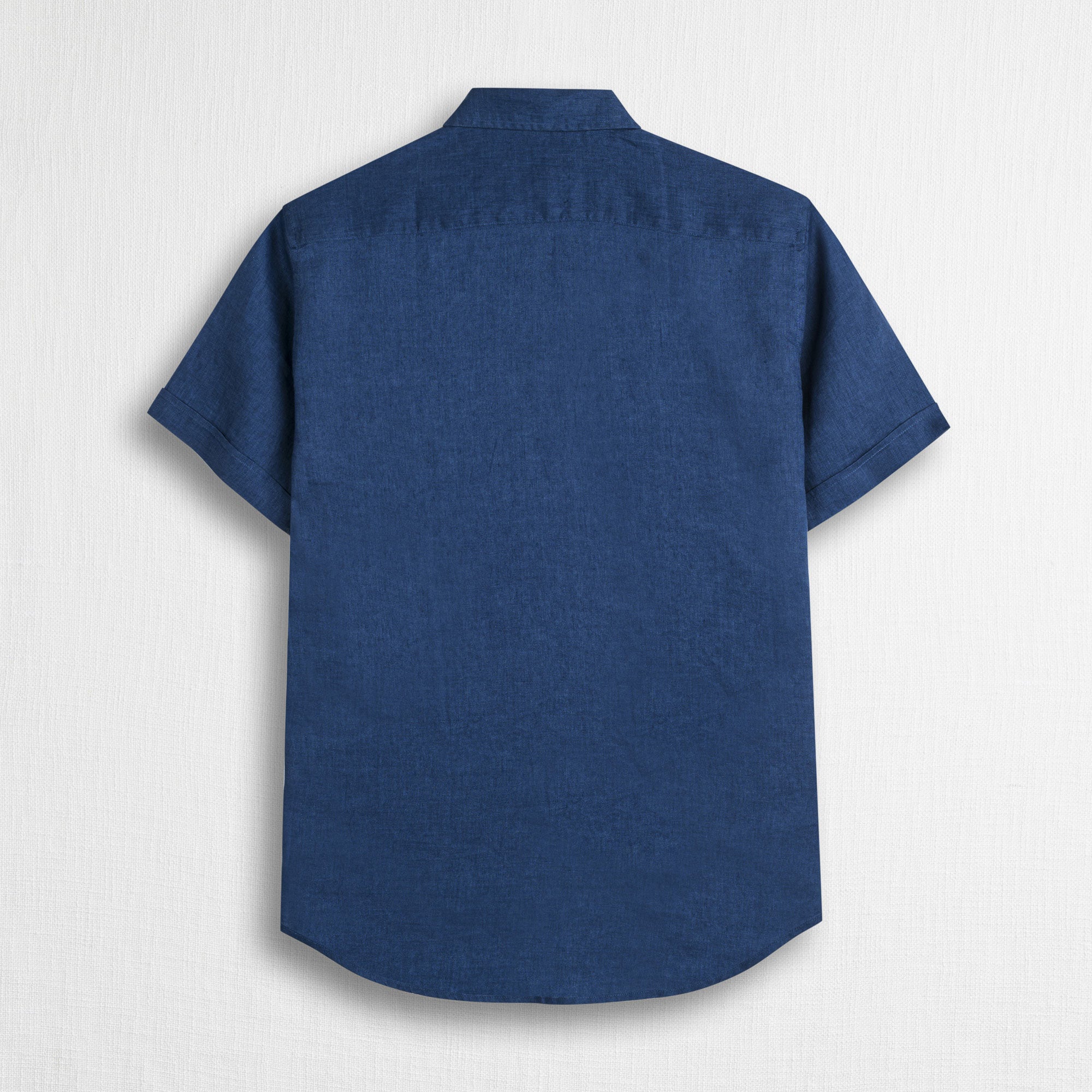 Camicia 100% lino manica corta - True Blue