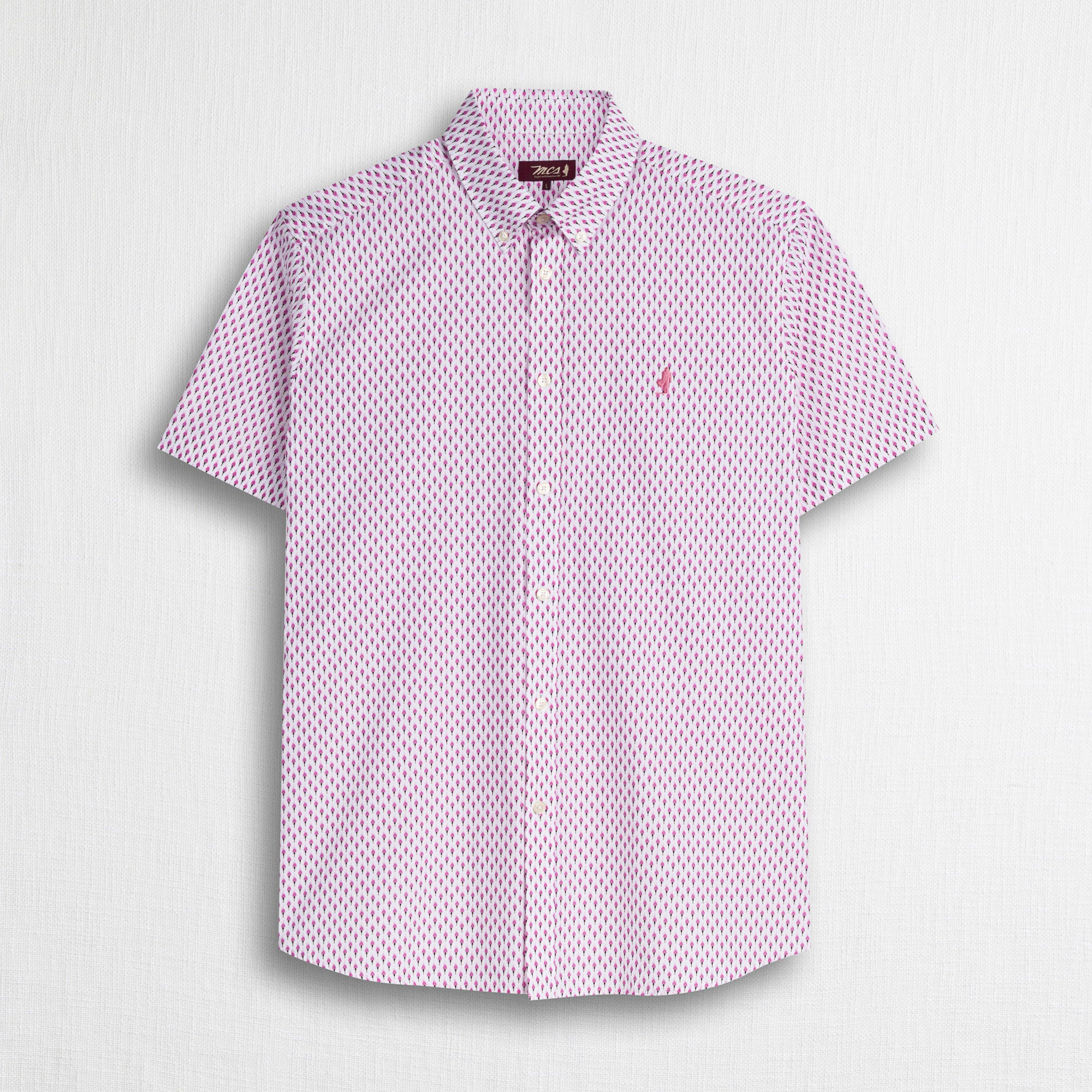 Camicia 100% cotone stampata manica corta - Rose Print
