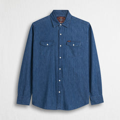 Camicia western in denim leggero - Mid Blue Denim
