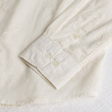 100% cotton embroidered shirt - Gardenia