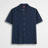 Camicia bowling in cotone jacquard manica corta - Navy Print