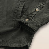 Giacca Overshirt in Gabardina di Cotone dettaglio manica - Olive Night