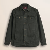 Giacca Overshirt in Gabardina di Cotone fronte - Olive Night