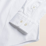 Camicia in Popeline Stretch Slim Fit dettaglio manica - White