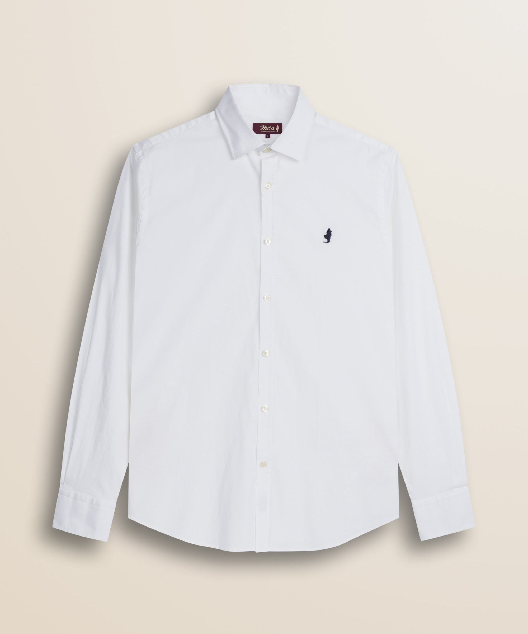 Camicia in Popeline Stretch Slim Fit fronte - White