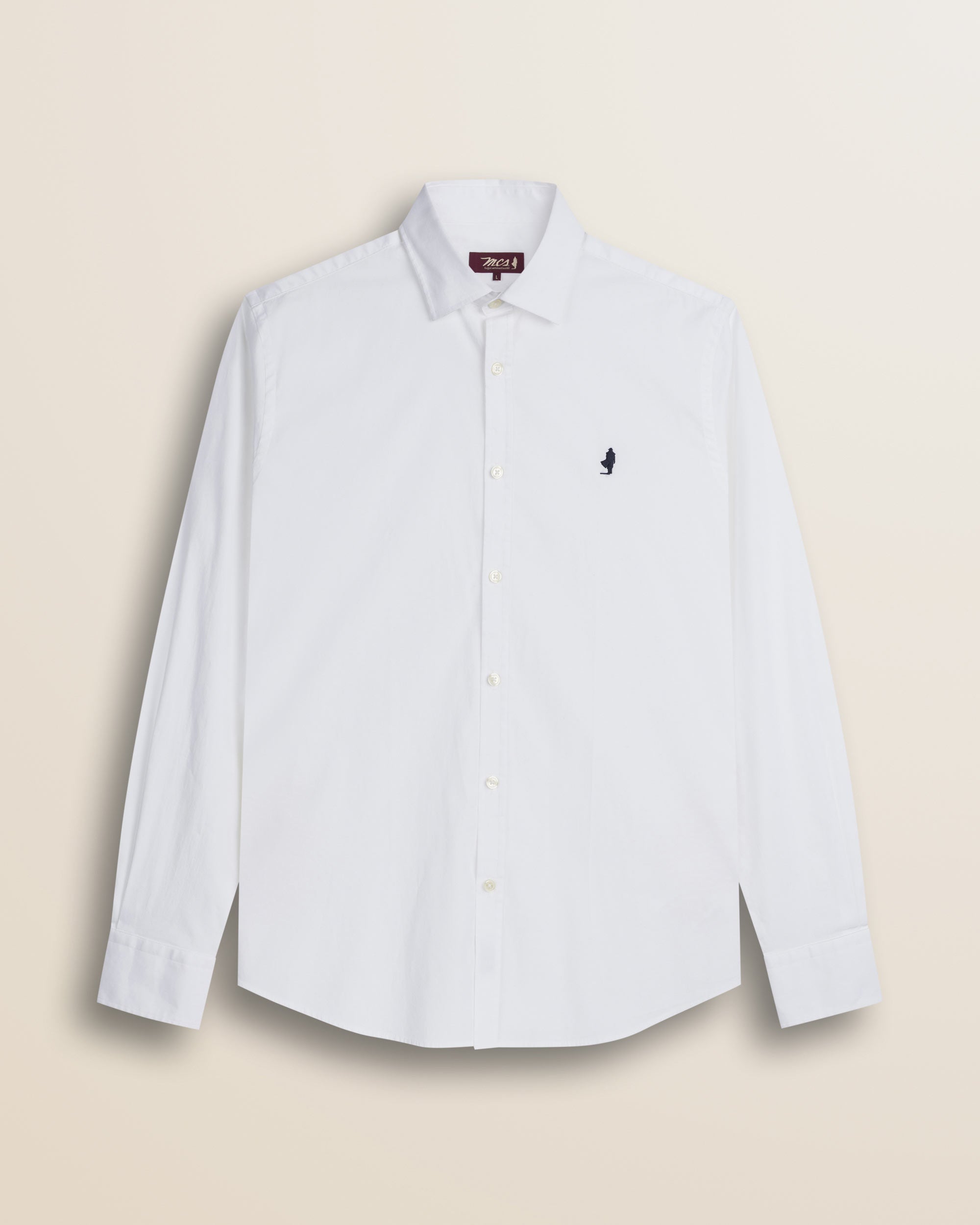 Camicia in Popeline Stretch Slim Fit fronte - White