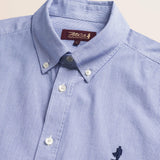 Camicia a Righe in Cotone Button-Down dettaglio colletto - Light Navy